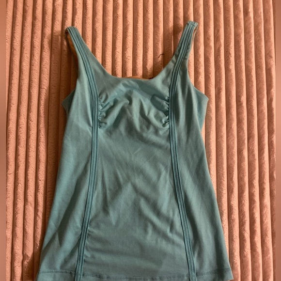 2 LULULEMON WHOLEHEARTED TANK BRIGHT ORANGE/TONKA - BLUE STRIPE SIZE-8 LONG - Picture 15 of 15